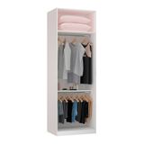 Guarda Roupa 804cm 2 Cabideiros Prateleira E Maleiro Branco