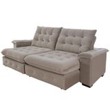 Sofá 3 Lugares Coliseu 2.00m Retrátil E Reclinável Super Pillow - Avelã