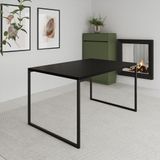 Mesa Industrial Jantar 137x90cm Preta Manchester - Cor: Preto