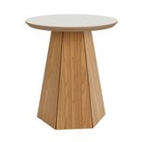 Mesa De Apoio Base Hexagonal West D01 Off White/freijó