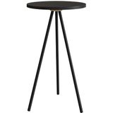 Mesa Lateral Redonda Artesano 58,5 Cm (altura) Em Mdp Preto Estrutura Metálica Em Aço Preto
