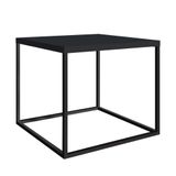 Mesa Lateral Industrial Cube Preto Texturizado/preto