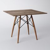 Mesa Eiffel Wood Tampo Quadrado De Madeira 90 Cm Amêndoa Asturias - Cor: Marrom