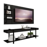 Rack C/ Painel Para Tv Até 50&#39; Ohio Carraro Preto