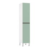 Paneleiro Simples 40cm 2 Portas Pérola Branco Polar C/verde