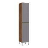 Paneleiro Simples 40cm 2 Portas Nogueira C/cinza Puro