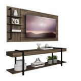 Rack C/ Painel Para Tv Até 50&#39; Ohio Carraro Legno/preto