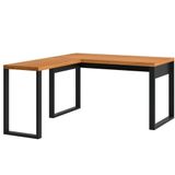 Mesa Escritório Em L Industrial F22 Freijó/preto Fosco