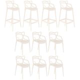 Kit 6 Cadeiras + 4 Banquetas Altas Masters Allegra Creme