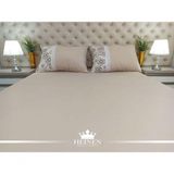 Jogo De Cama Queen 3 Pçs Em Malha 100% Algodão Bege