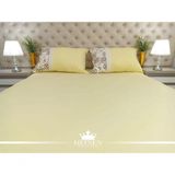 Jogo De Cama Queen 3 Pçs Em Malha 100% Algodão Amarelo