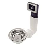Válvula Tramontina 4 1/2&quot; Luxo Com Escape Em Aço Inox Polido E Polipropileno Para Pias E Cubas