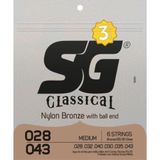 Encordoamento P- Violão Nylon Bronze Medium Pack C- 3 Sg [f002]