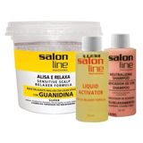 Salon Line Alisa &amp; Relaxa Kit Guanidina Sensitive Scalp 215g