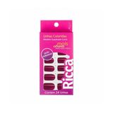 Ricca Unhas Postiças Rosa Sexy Sem Cola C/24