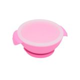 Tigela De Silicone Infantil Com Tampa E Base De Sucção Rosa Oxford