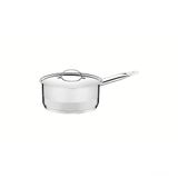 Panela Cocotte Professional Em Aço Inox Com Fundo Triplo E Tampa Plana 14 Cm 1,1 L