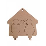 Porta Chaves Modular Casal Com 2 Chaves Em Mdf Natural