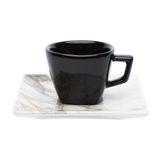 Kit Café Jogo Lanche Quartier Golden Stone Oxford Porcelana 8 Peças