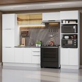 Armário De Cozinha Completa 330cm Branco Stella Madesa 07 Branco