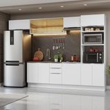 Armário De Cozinha Completa 330cm Branco Stella Madesa 04 Branco