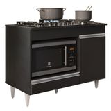 Balcão Multiuso Para Cooktop 4 Bocas Georgia Preto