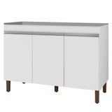 Balcão Gabinete Para Pia 120cm Sem Tampo 3 Portas Karen P14 Branco - Mpozenato