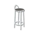 Banqueta Encosto Baixo Simples Branco Azulado