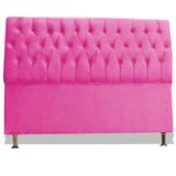 Cabeceira De Cama Box Sena Casal King 195cm Suede Rosa Pink