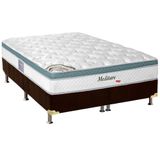 Cama Box Queen: Colchão Molas Herval Masterpocket Ensacadas Meditare + Base Crc Suede Marrom(158x198)