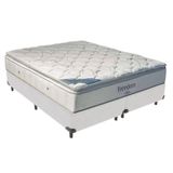 Cama Box King E Colchão Freedom Ortobom D33 Cor:branco