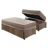 Cama Box Baú Solteiro: Colchão Ortopédico Paropas D33 - Ep Confort Ultra Firme + Base Crc Suede Brown(88x188)