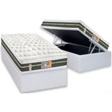 Cama Box Baú Solteiro: Colchão Molas Bonnel Castor Silver Star Air + Base Crc Courano White(88x188)