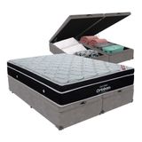 Cama Box Queen Cinza Baú Ortobom Molas Ensacadas Europillow