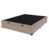 Base Box Baú Casal Bege De Madeira 138cm Kazamix Cor:bege