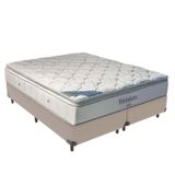 Cama Box King E Colchão Freedom Ortobom D33 Cor:bege