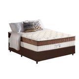 Cama Box Casal: Colchão Molas Anjos Superlastic King Best + Base Courano Brown(138x188)