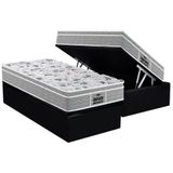 Cama Box Baú Solteiro: Colchão Ortopédico Probel D45 - Ep Guarda Costas Próextreme Plus + Base Crc Suede Black(88x188)