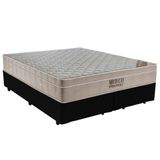 Cama Box King Bipartido Sintético + Colchão Ortobom Molas Ensacadas 193x203x65 Preto