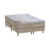 Cama Box + Colchão Castor Queen Innovation One Face Hibrido 158x198x54cm