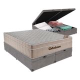 Cama Box Molas Ensacadas Com Baú Cinza Queen Airtech Ortobom