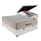 Cama + Box Bau Airtech Colchão Ortobom Viuva Springpocket Cor:branco