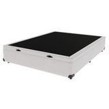 Base Box Baú Casal Branco De Madeira 138cm Kazamix