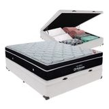 Colchão Elegant Ortobom Base Baú Branco Casal Mola Ensacada