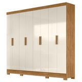 Guarda Roupa Casal 8 Portas 4 Gavetas 236cm Ágata M07 Freijó-off White