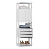 Closet Com Armário 2 Portas 3 Gavetas Branco