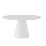 Mesa De Jantar Cone Redonda 90 Cm Laqueada Cores Branco