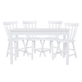 Mesa De Jantar Ditália Com 4 Cadeiras Ja-225 Cor:branco Branco