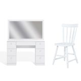 Penteadeira Ditália 7 Gavetas Com Cadeira Pe-80 Branco