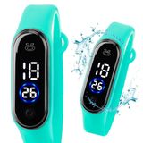 Relogio Prova Dagua Silicone Feminino Bracelete Digital Azul Led Qualidade Premium Ajustavel